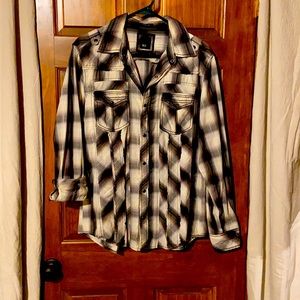 Men’s black and Gray BKE button down